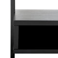 Bureau mural 2 étagères de style industriel rustique noir / brun miel / naturel avec cadre anthracite