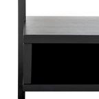 Bureau mural 2 étagères de style industriel rustique noir / brun miel / naturel avec cadre anthracite