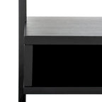 Bureau mural 2 étagères de style industriel rustique noir / brun miel / naturel avec cadre anthracite