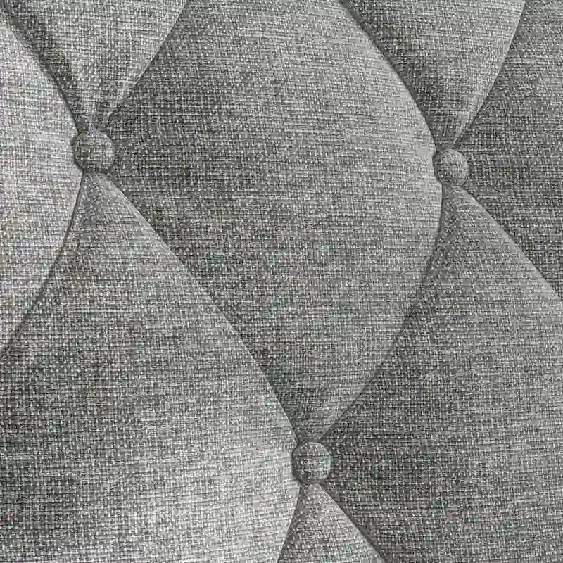 Canapé 3 places moderne du milieu du siècle, gris/beige, dossier touffeté, 3 places assises