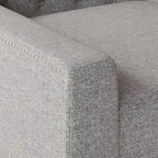Canapé 3 places moderne du milieu du siècle, gris/beige, dossier touffeté, 3 places assises