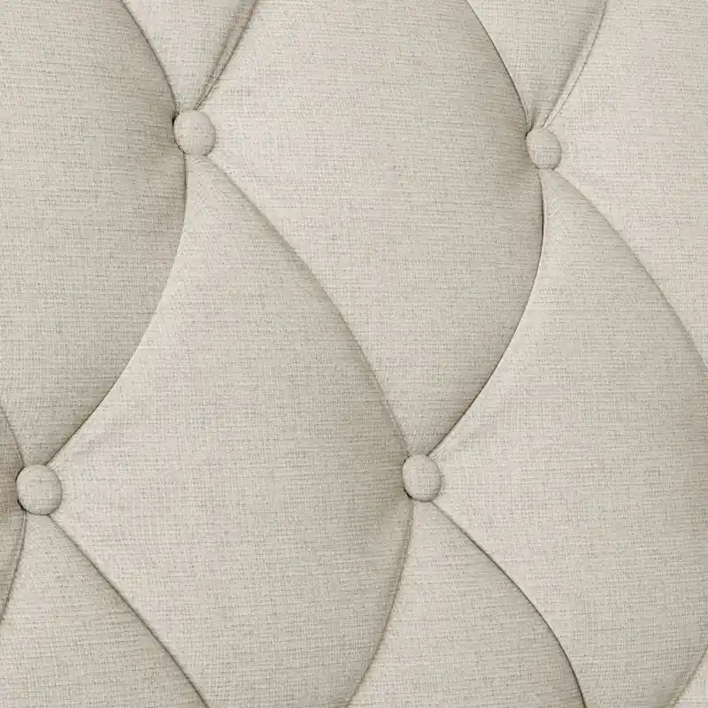 Canapé 3 places moderne du milieu du siècle, gris/beige, dossier touffeté, 3 places assises