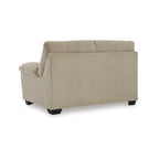 Causeuse décontractée en velours côtelé noir/beige/bleu avec sommier tapissier, 2 places