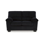 Causeuse décontractée en velours côtelé noir/beige/bleu avec sommier tapissier, 2 places