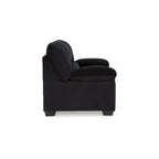 Causeuse décontractée en velours côtelé noir/beige/bleu avec sommier tapissier, 2 places