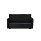 Causeuse futon moderne en velours avec dossier inclinable et poches, 2 places — Gris foncé / Gris clair / Bleu / Noir
