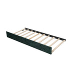 Lit de repos double en velours capitonné avec lit gigogne, rose / vert, pour 2 personnes
