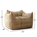 Pouf Canapé Boucle Crème — Simple / Deux Places / Ottoman