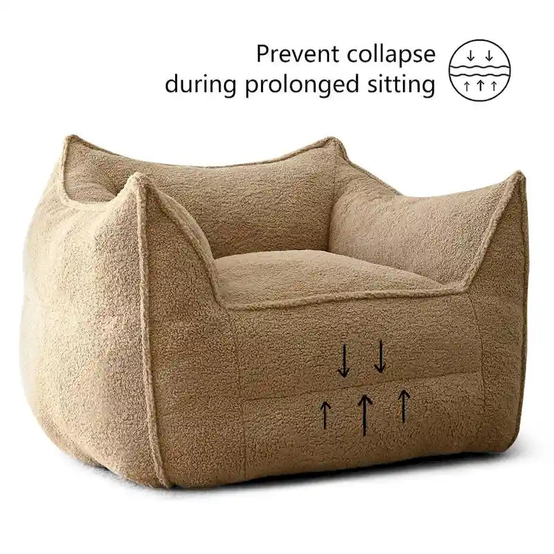 Pouf Canapé Boucle Crème — Simple / Deux Places / Ottoman