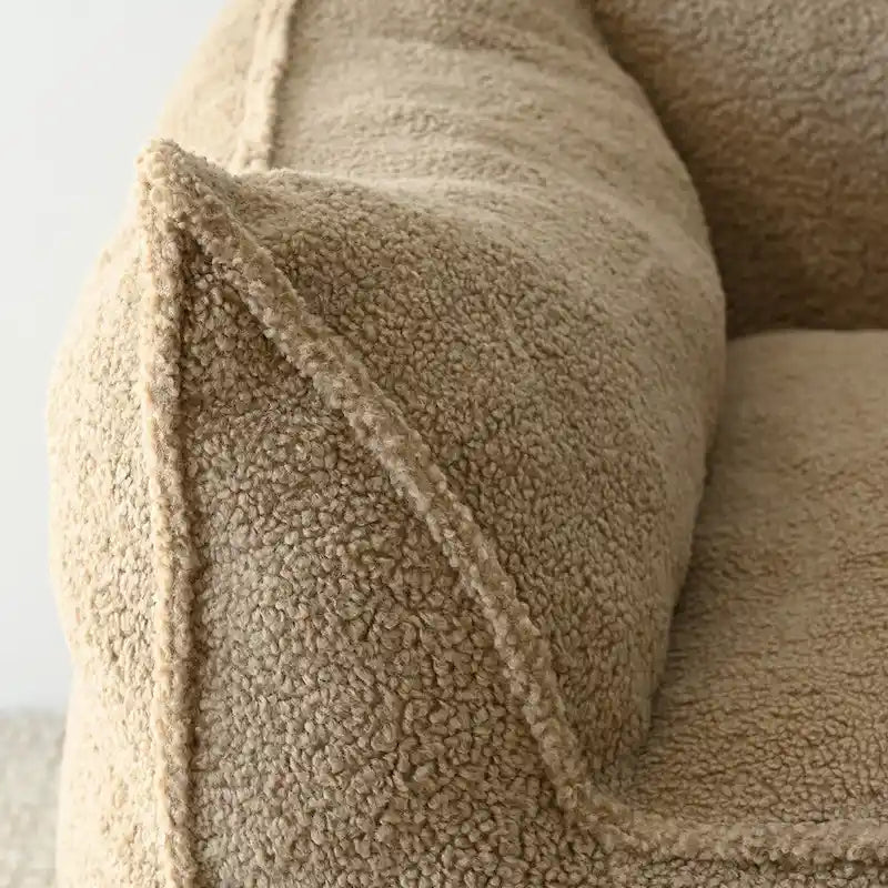 Pouf Canapé Boucle Crème — Simple / Deux Places / Ottoman
