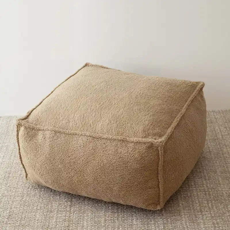 Pouf Canapé Boucle Crème — Simple / Deux Places / Ottoman