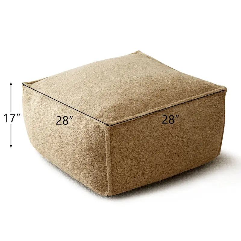 Pouf Canapé Boucle Crème — Simple / Deux Places / Ottoman
