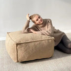 Pouf Canapé Boucle Crème — Simple / Deux Places / Ottoman