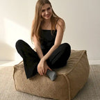 Pouf Canapé Boucle Crème — Simple / Deux Places / Ottoman