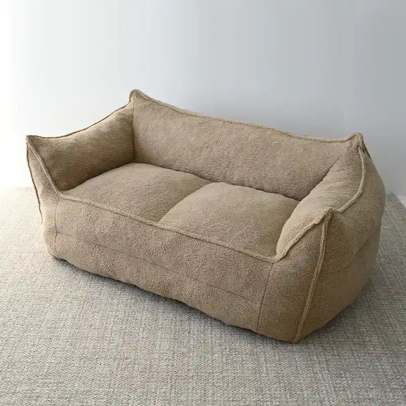 Pouf Canapé Boucle Crème — Simple / Deux Places / Ottoman