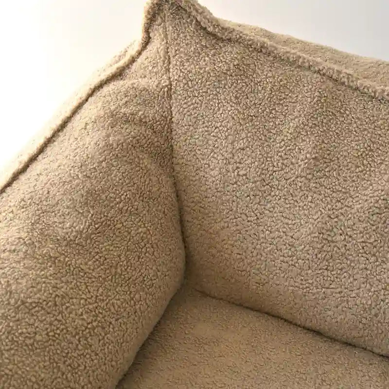 Pouf Canapé Boucle Crème — Simple / Deux Places / Ottoman