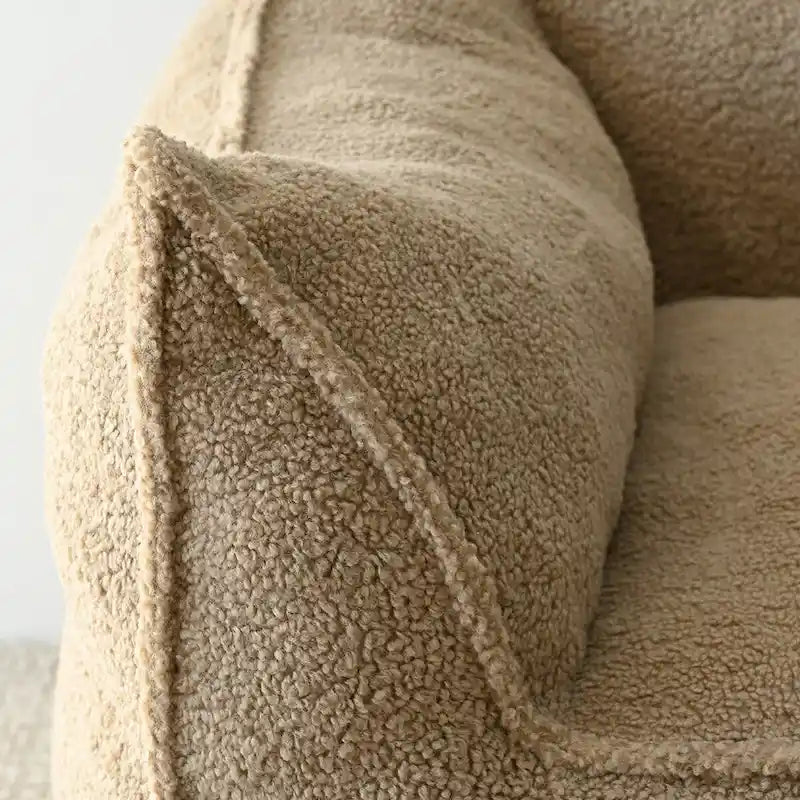 Pouf Canapé Boucle Crème — Simple / Deux Places / Ottoman