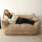 Pouf Canapé Boucle Crème — Simple / Deux Places / Ottoman