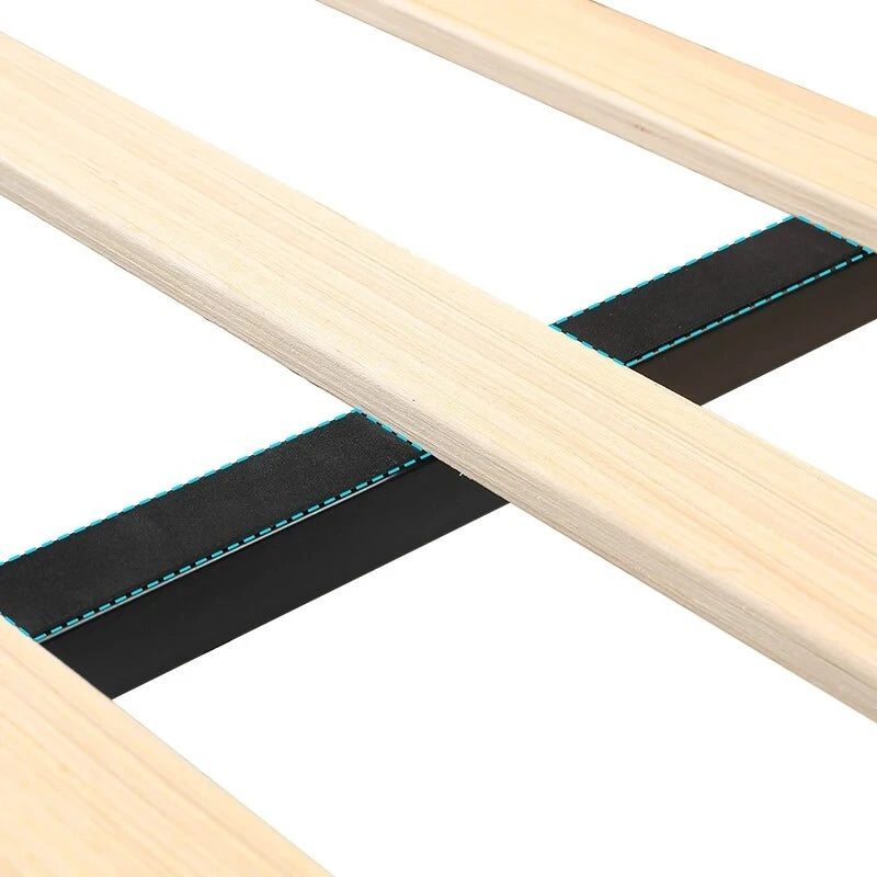 Lit Plateforme Moderne King en Velours, Tête de lit Rembourrée avec Détail de Clous Cuivrés, Pour 2