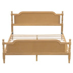Lit plateforme en rotin style provincial français, Noyer / Blanc antique, Queen / King, Pour 2
