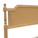 Lit plateforme en rotin style provincial français, Noyer / Blanc antique, Queen / King, Pour 2