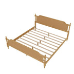 Lit plateforme en rotin style provincial français, Noyer / Blanc antique, Queen / King, Pour 2