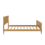 Lit plateforme en rotin style provincial français, Noyer / Blanc antique, Queen / King, Pour 2