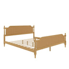 Lit plateforme en rotin style provincial français, Noyer / Blanc antique, Queen / King, Pour 2