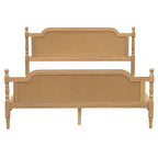Lit plateforme en rotin style provincial français, Noyer / Blanc antique, Queen / King, Pour 2