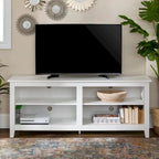 Meuble TV moderne en MDF avec 2 étagères réglables et passe-câbles, pour téléviseurs jusqu'à 65 po — 12 couleurs