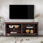 Meuble TV moderne en MDF avec 2 étagères réglables et passe-câbles, pour téléviseurs jusqu'à 65 po — 12 couleurs