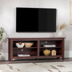 Meuble TV moderne en MDF avec 2 étagères réglables et passe-câbles, pour téléviseurs jusqu'à 65 po — 12 couleurs