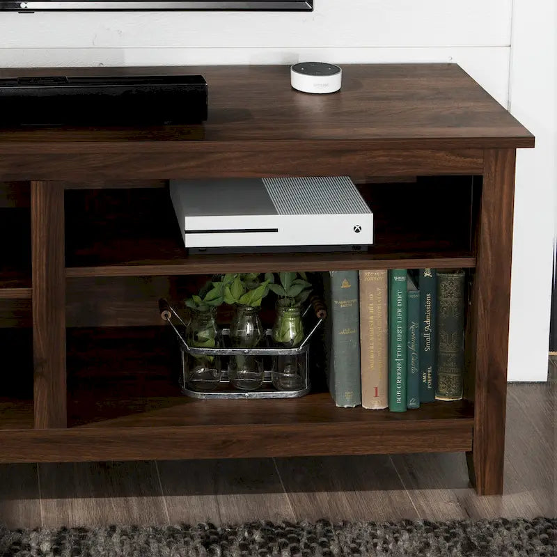 Meuble TV moderne en MDF avec 2 étagères réglables et passe-câbles, pour téléviseurs jusqu'à 65 po — 12 couleurs