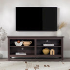 Meuble TV moderne en MDF avec 2 étagères réglables et passe-câbles, pour téléviseurs jusqu'à 65 po — 12 couleurs
