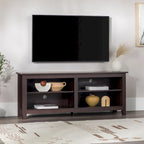 Meuble TV moderne en MDF avec 2 étagères réglables et passe-câbles, pour téléviseurs jusqu'à 65 po — 12 couleurs