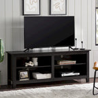 Meuble TV moderne en MDF avec 2 étagères réglables et passe-câbles, pour téléviseurs jusqu'à 65 po — 12 couleurs