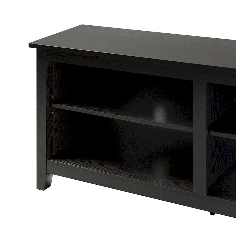 Meuble TV moderne en MDF avec 2 étagères réglables et passe-câbles, pour téléviseurs jusqu'à 65 po — 12 couleurs