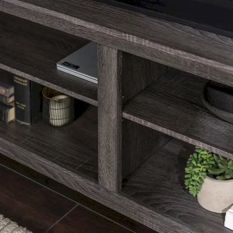 Meuble TV moderne en MDF avec 2 étagères réglables et passe-câbles, pour téléviseurs jusqu'à 65 po — 12 couleurs
