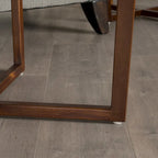 Table d'appoint ronde en bois d'acacia acajou foncé avec pieds croisés