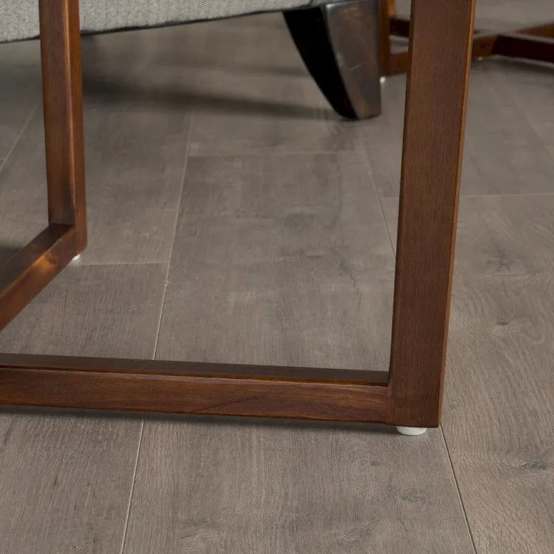 Table d'appoint ronde en bois d'acacia acajou foncé avec pieds croisés
