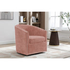 Fauteuil pivotant avec garniture cloutée et coussin amovible, simple — Gris foncé / Bleu / Rose / Beige