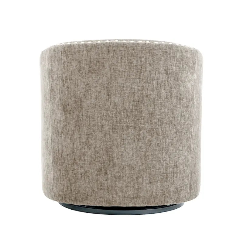 Fauteuil pivotant avec garniture cloutée et coussin amovible, simple — Gris foncé / Bleu / Rose / Beige