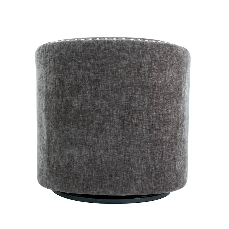 Fauteuil pivotant avec garniture cloutée et coussin amovible, simple — Gris foncé / Bleu / Rose / Beige