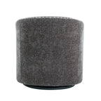 Fauteuil pivotant avec garniture cloutée et coussin amovible, simple — Gris foncé / Bleu / Rose / Beige