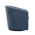 Fauteuil pivotant avec garniture cloutée et coussin amovible, simple — Gris foncé / Bleu / Rose / Beige