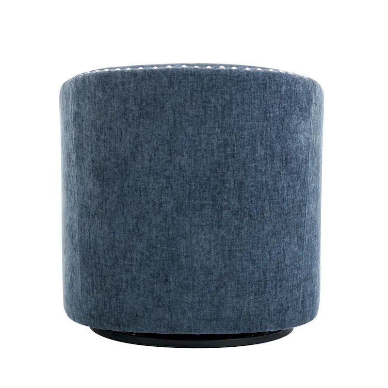 Fauteuil pivotant avec garniture cloutée et coussin amovible, simple — Gris foncé / Bleu / Rose / Beige