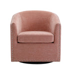Fauteuil pivotant avec garniture cloutée et coussin amovible, simple — Gris foncé / Bleu / Rose / Beige