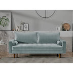 Canapé en velours de style moderne du milieu du siècle avec coussins capitonnés, 3 places — Plusieurs coloris