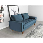 Canapé en velours de style moderne du milieu du siècle avec coussins capitonnés, 3 places — Plusieurs coloris