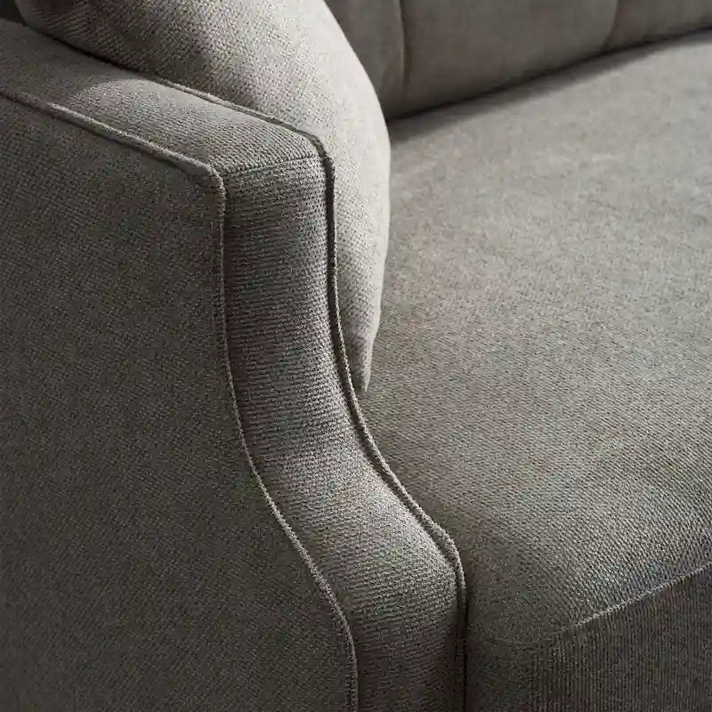 Causeuse moderne en tissu (bleu/vert/gris) avec ports de chargement USB et oreillers lombaires, 2 places